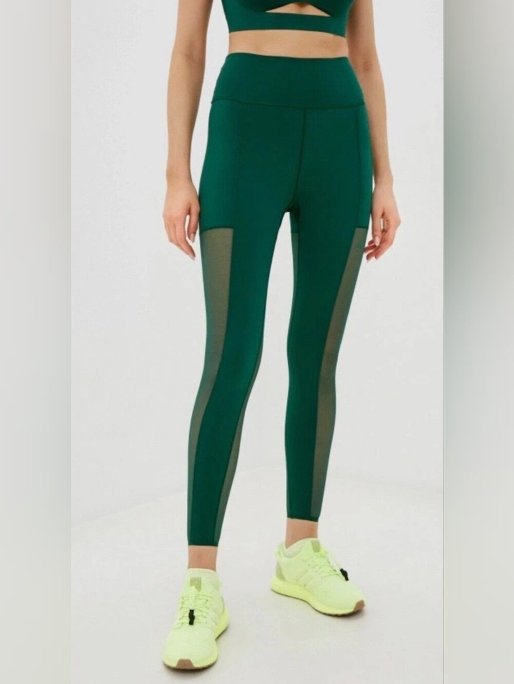 Adidas x IVY PARK Beyoncé Drip 2 Green Mesh 3-Stripes Tights Leggings Size S